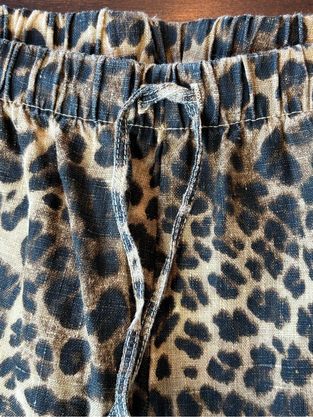Hot Cotton by Marc Ware Leopard Print Linen Crop Ankle Pants Size XL - Picture 8 of 8
